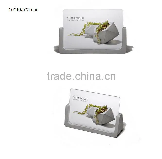 Table deco concrete photo frame cement card holder