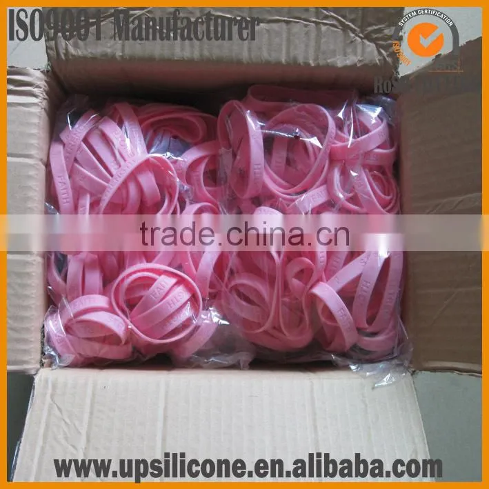 Breast Cancer Silicone Bracelets , Breast Cancer Awareness Promotional Gift Silicone Bracelet Wholesale