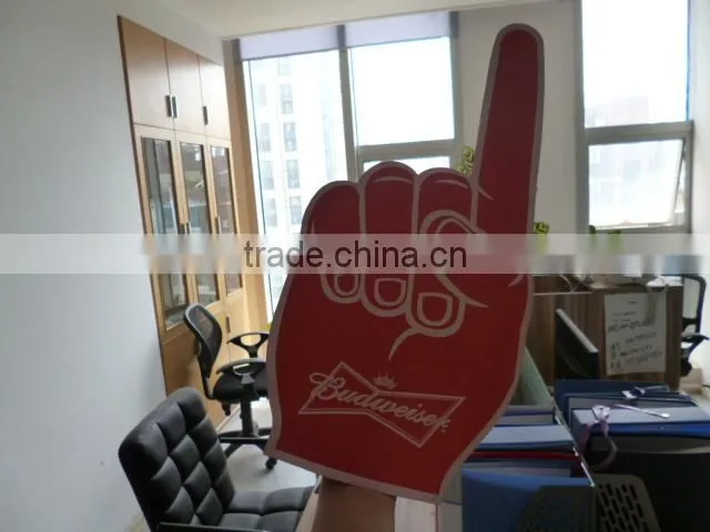 white big cheering hand gloves with logo print