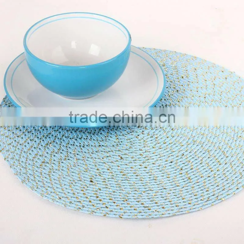 water-proof round light blue placemat for christmas