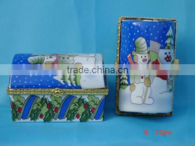 Cute shot shape caremic gilt jewelery box