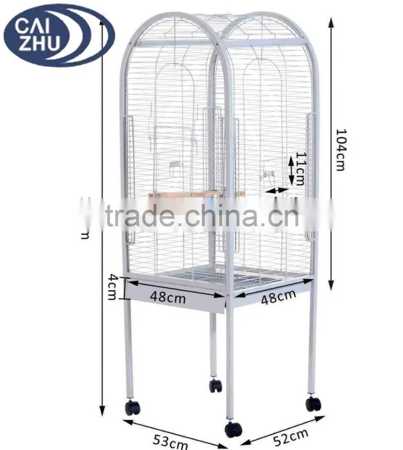 Large Metal Bird Cage Pet Aviary Budgie Parrot Table Mobile Stand Station House