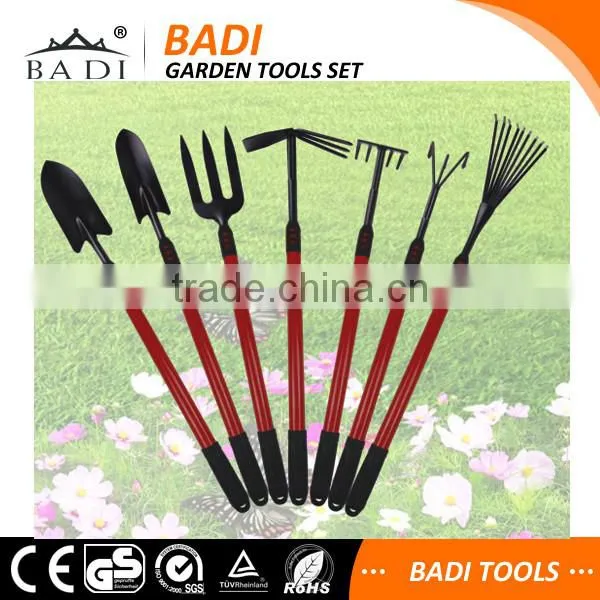 Ergonomic anti slip telescopic 7-Piece Long-Handled Garden Tools Set