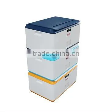 Plastic collapsible storage container with combination lock