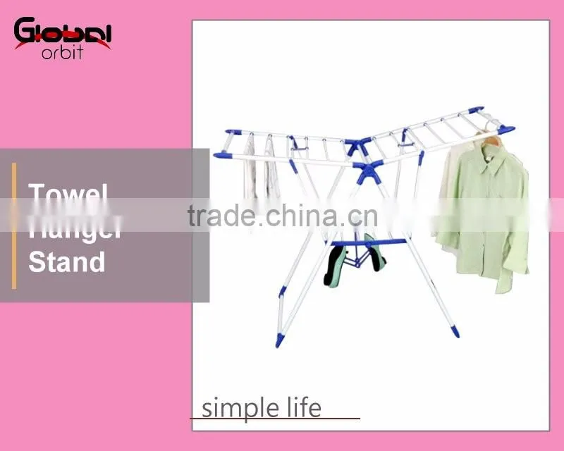 Home Furniture Durable Foldable Clothes Drying Rack With Towel Hanger Rail