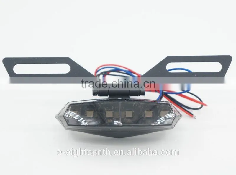 2016 popular 6 LED Motorcycle License Plate Mount Holder Bracket Running Brake Tail Light