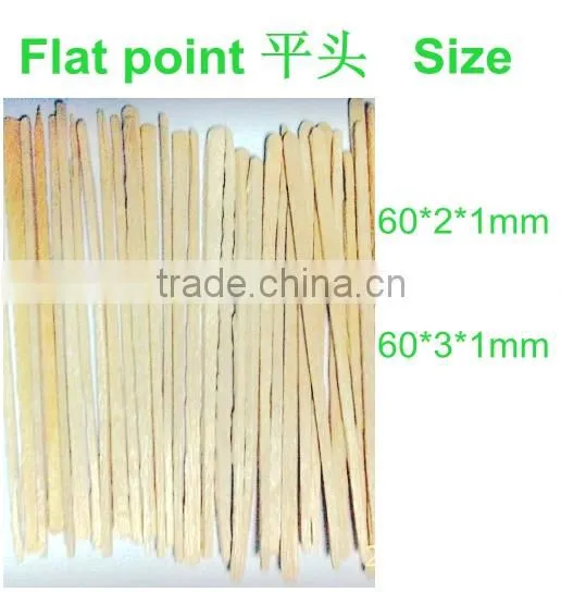 disposable flat point white birch toothpicks