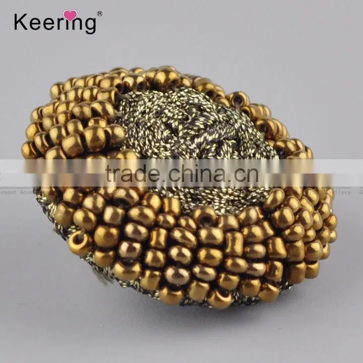 wholesale decorative gold beaded shirt buttons for clothing WBKA-290