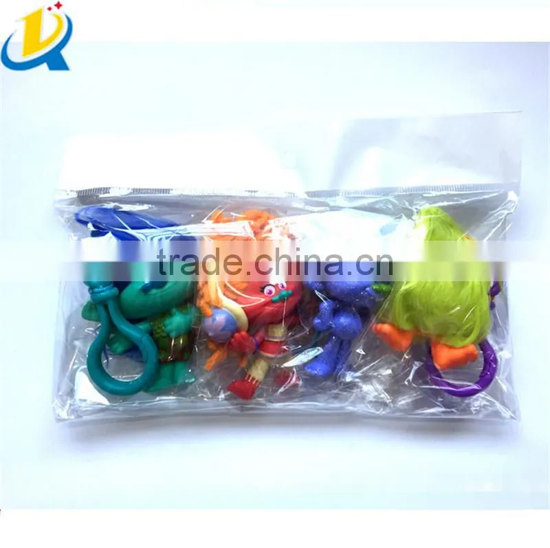2016 Popular new movie custom cartoon cute pvc Trolls toy keychain