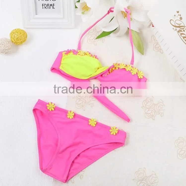 Hot sale baby girl bikini swim wear baby girl 2pcs swim suit ,kids swimming suits