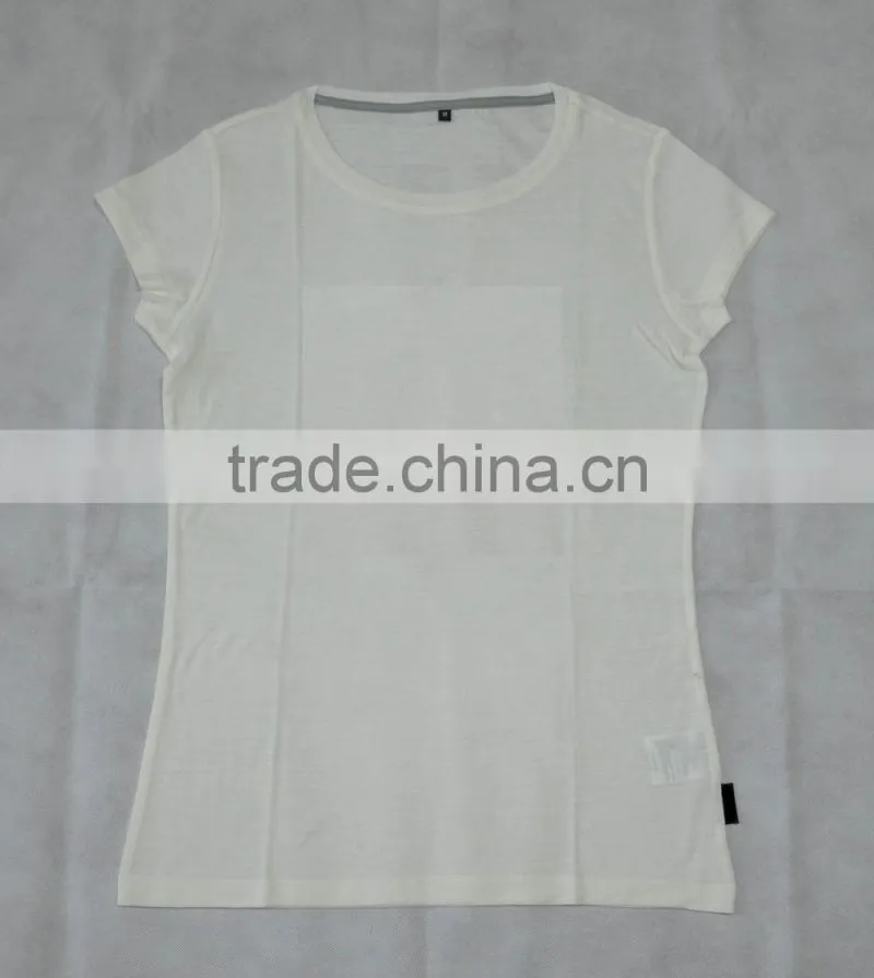 100% Luxury Ladies' Merino Wool Thermal Printed, Customized Energetic Sports Short Sleeve Top XX Large