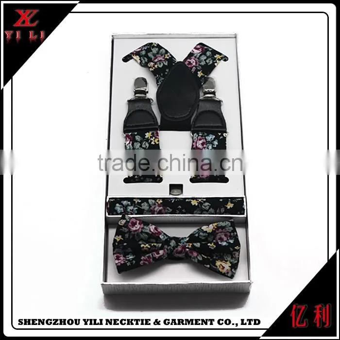Portable new design cheap men gifts suspender bowtie