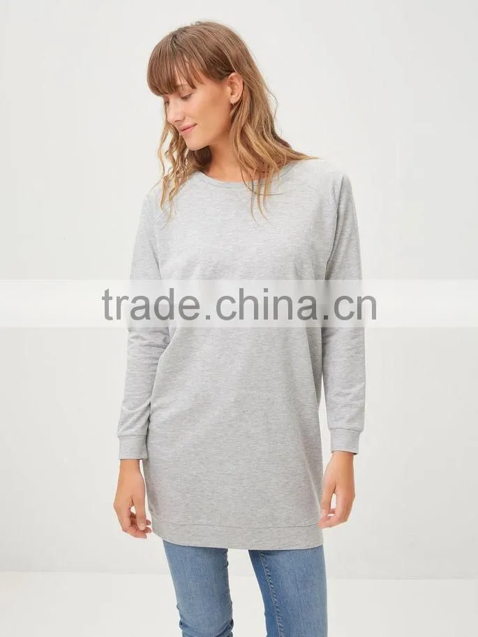 2016 Fashion Wholesale Routine Sweatshirt Ladies Plain Pullover Sweatshirt