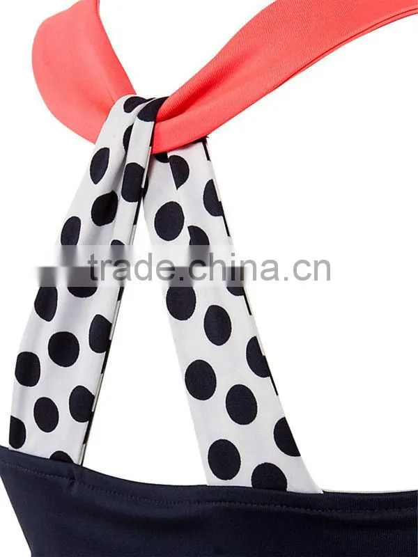 Girls black fashion OEM design fitness tennis tank top