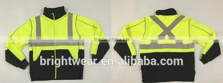 Two-color high visibility polar jacket with reflective tapes meet AS/NZ 1906.4:2010