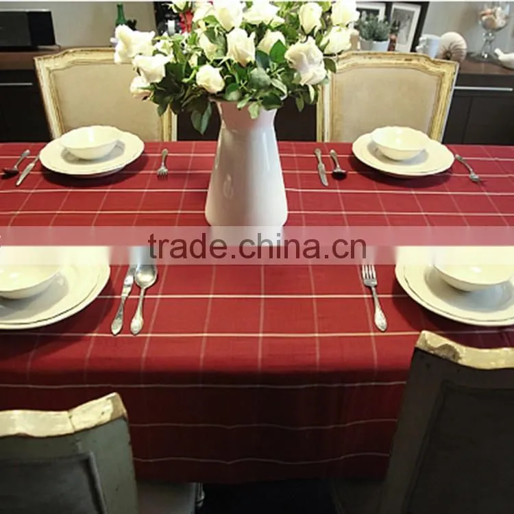 100% cotton printed with check plaid design home use waterproof oil resistant table cloth