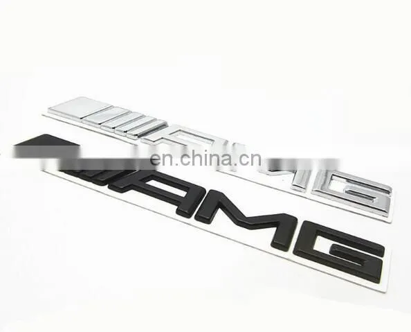 AMG Metal Emblem Badge Logo Alloy Car Logo Grill Badge for car decoration 3D ABS Chrome Black Sticker Emblem 3D Car Badges 185mm
