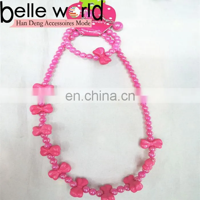 neon color flower beaded children baby plastic necklace