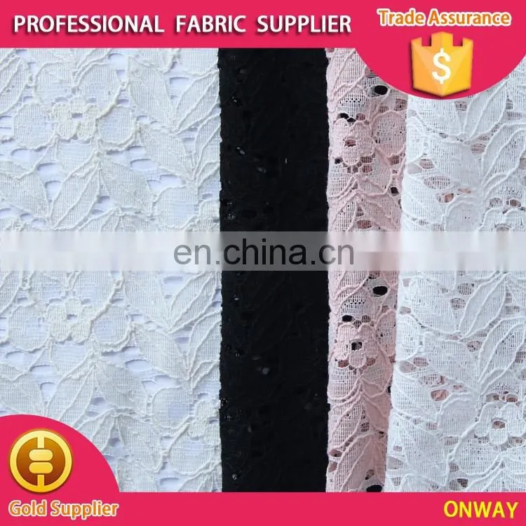 new design burnt-out polyester/cotton solid lace for all ladies' garment