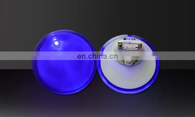 high quality customized logo decoration gift PS led flashing badge