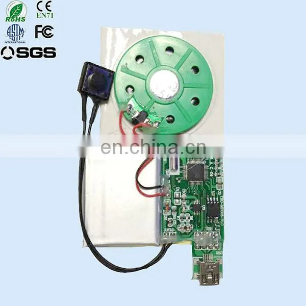 6 Sec To 60 Sec USB Mp3 Module With Slide Switch For Greeting Cards