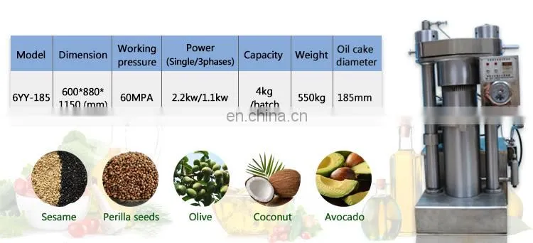 Hydraulic oil pressing machine for palm