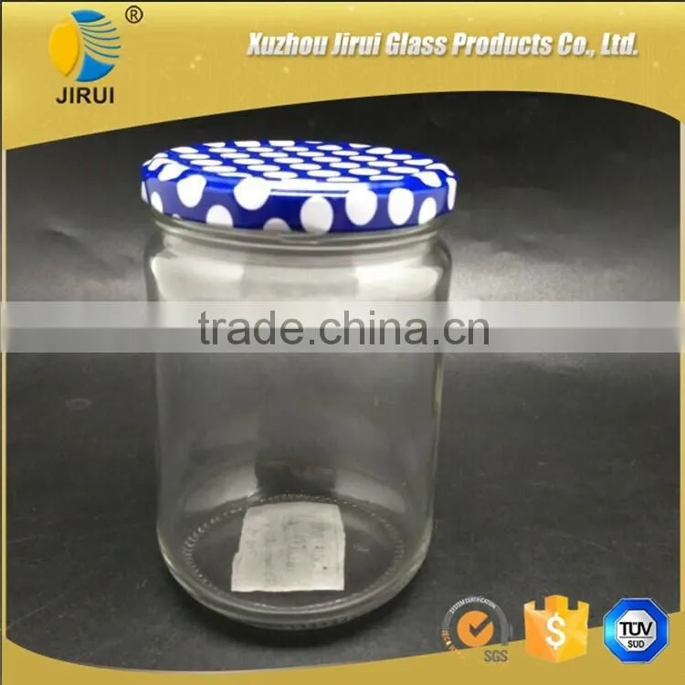 500ml clear glass food jar with metal lid