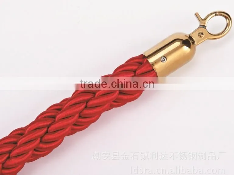 Stainless Steel Flat Base Mobile Steel Barrier With Velvet Or Twist Rope For Crowd Control