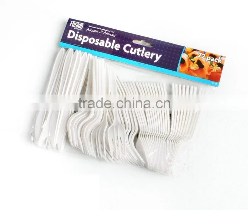 72pcs disposable cutlery set