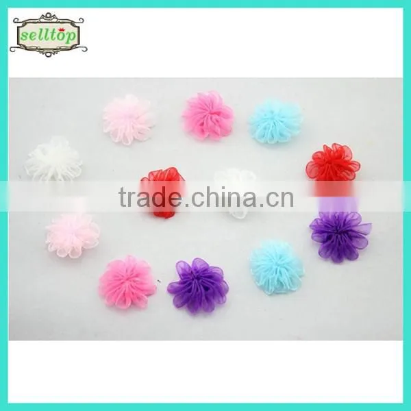 6cm satin ribbon handmade flowers for baby clothes