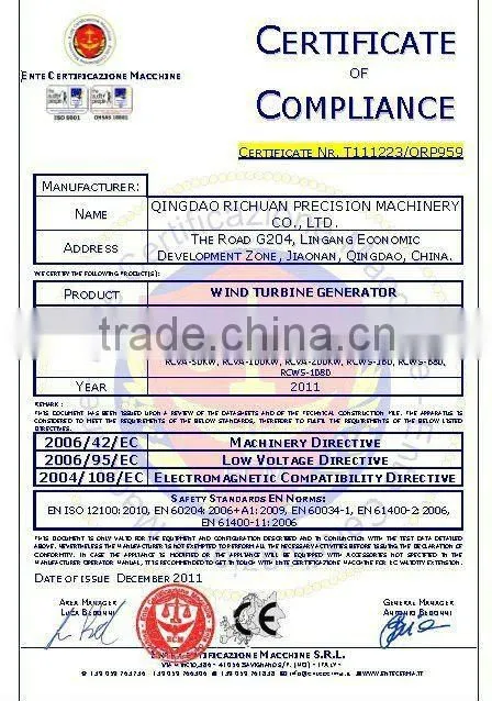 3kw vertical axis maglev wind turbine New Patent CE ISO9001 Most Advanced