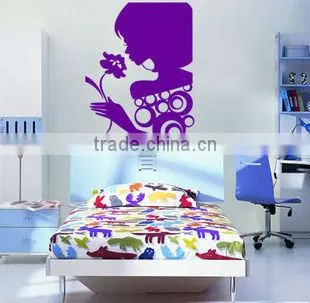 beautiful girl purple wall stickers roses