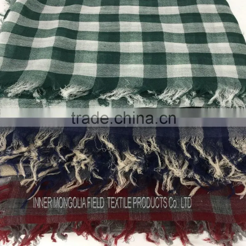 Merino Wool & Cashmere Buffalo Check Scarf