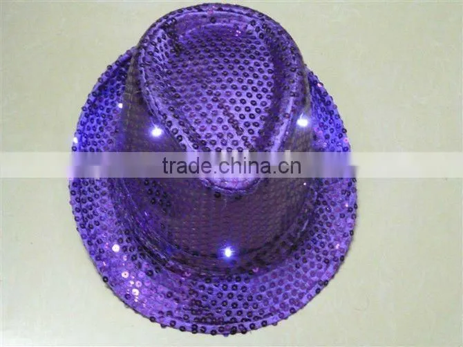 LED flshing paillette knight hats