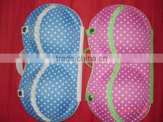 Polka dot EVA bra bag/case/box to travel for lady