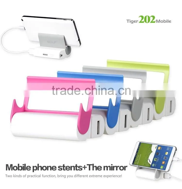 GOLF GF-202 5200MAH Power bank with mobile phone stents+the mirror intelligent sleep power bank for universal device