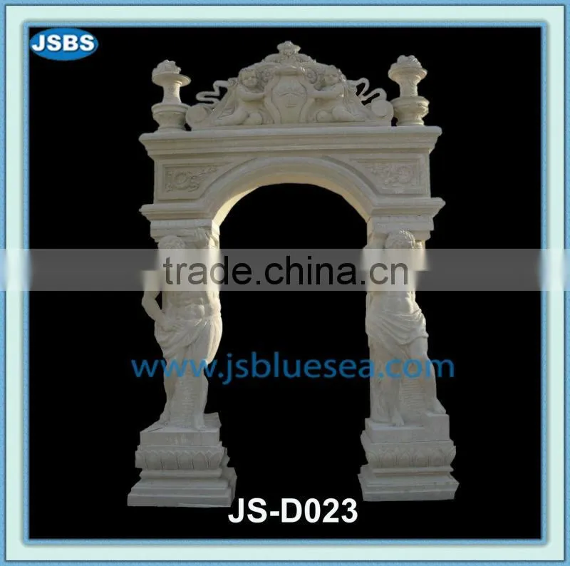 hand carved natural stone exterior door surround