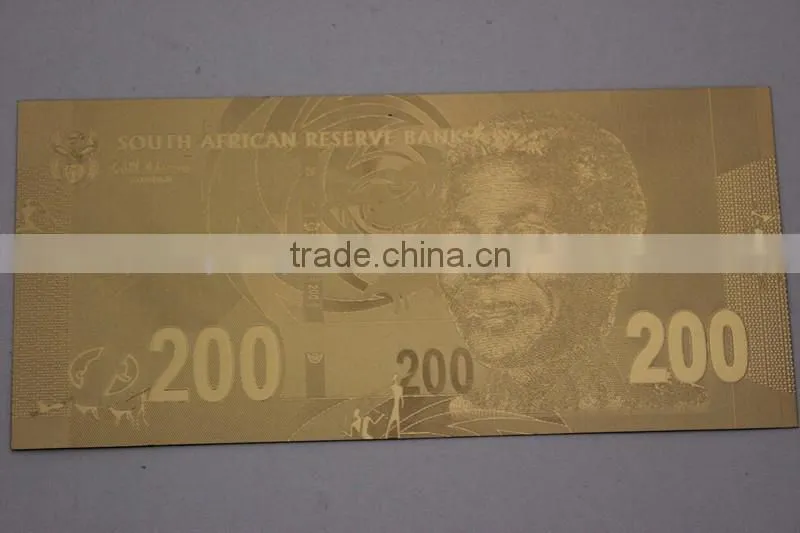 24k gold foil banknote for south african reserve bank collectable bank