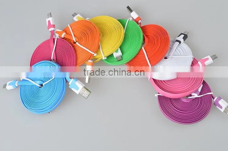 2015 universal flat low profile usb to micro usb cable for smart phone