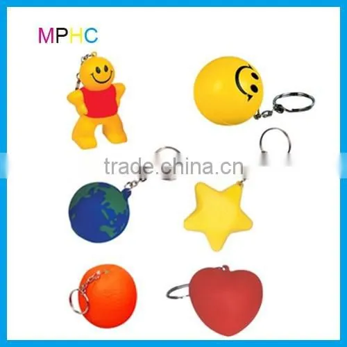 Mini Antistress PU foam Basketball Stress Reliever Squeeze Toy Ball Key Chain