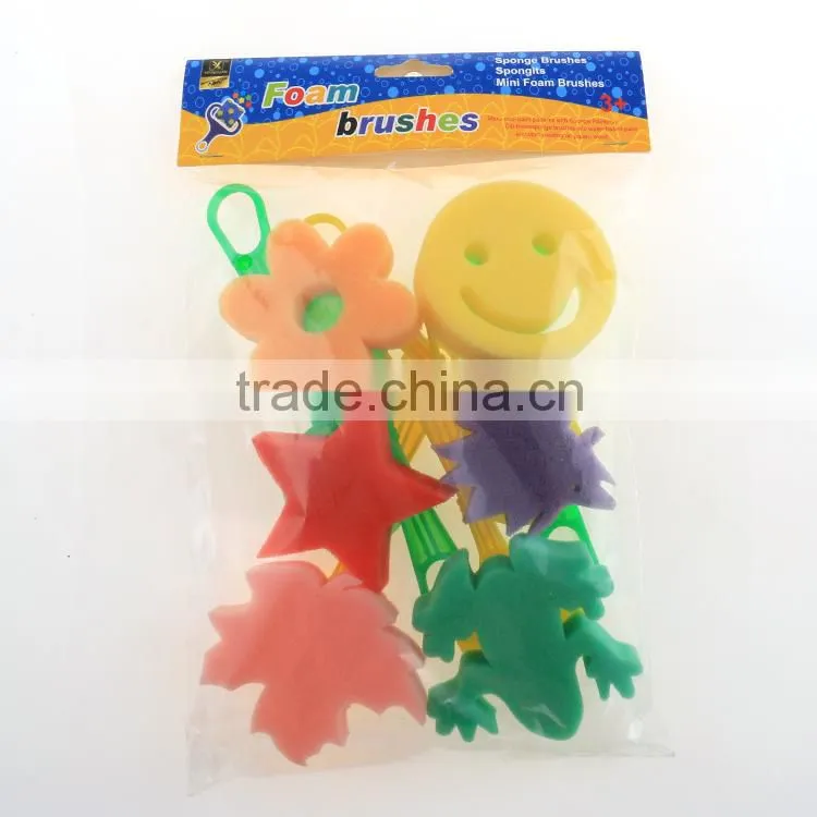 6 Shapes High Quality Foam Sponge Painting Brush For Kids DIY