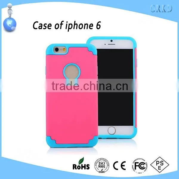 High quality for iphone 6 case pc+silicone case