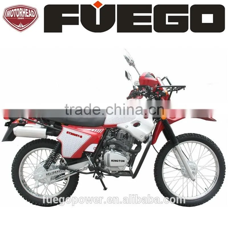 Electric Start 200cc Dirt Bike With Cargo Racks Drum Brake Offroad Motorcycle