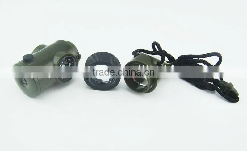 7 in1 Camping Survival Whistle Magnifier