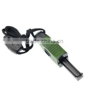 3-in-1 Camping Survival One-hand Magnesium Flint Stone Fire Starter with Whistle & Compass