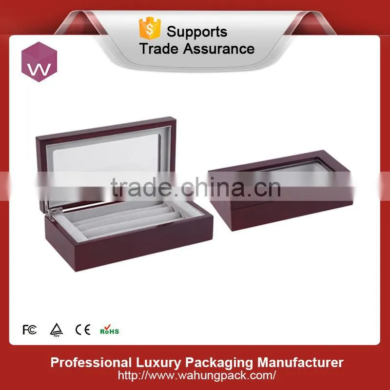 Wooden cufflink storage gift box suppliers(WH-0311)