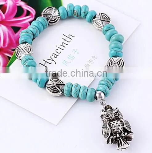 >>NEW SW16573 promotion beaded charm bracelet turquoise bracelet//