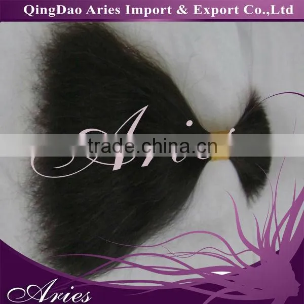 best quality natural black color soft silky virgin remy bulk hair,virgin remy hair, remy human hair