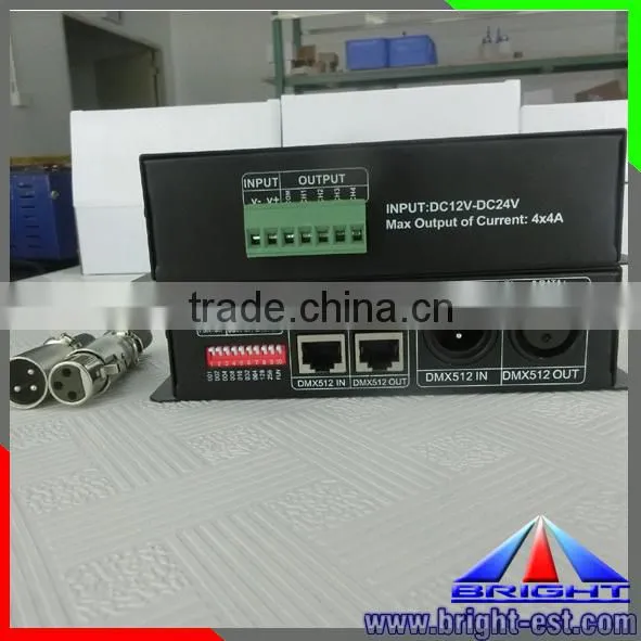 CE RohS approved dmx 512 rgb led controller,DC 12V-24V dimmer controller, LED lighting decoder DMX512