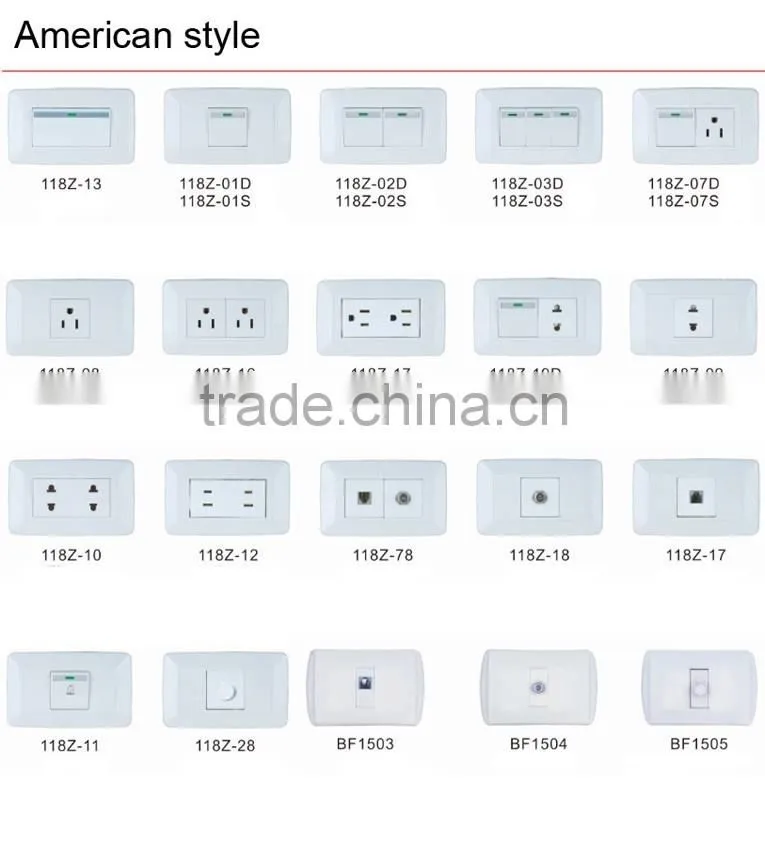High quality American style 118Z-17 5-15R 250V socket electric
